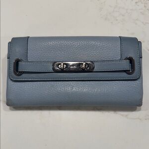 COACH Blue Leather Women's Wallet - Worn and Damaged